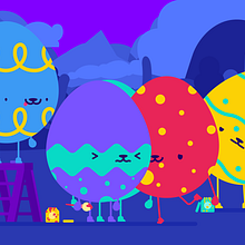 Happy Easter. Animation, Character Animation, Character Design, Vector Illustration, and Motion Graphics project by Andreé Chujutally Mejía - 04.20.2018