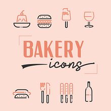 Bakery_icons . % Gisela Barros Cortes tarafından hazırlanan  projesi - 01.10.2018
