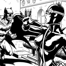 Catwoman vs. Batman. Animation, Fine Arts, Comic, Design, Character Design, Traditional illustration, and Digital Illustration project by David Cabeza Ruiz - 04.24.2018