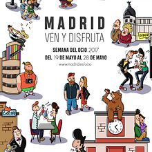 Cartel "Madrid ven y disfruta" Ein Projekt aus dem Bereich Grafikdesign und Traditionelle Illustration von Alberto Camacho Gordaliza - 29.04.2018