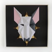 Bull Terrier. Arte 3D en cartón.. Un progetto di 3D e Papercraft di Antonio Tapias - 29.04.2018