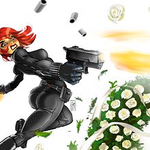 Viuda Negra (en un velatorio). Un progetto di Fumetto, Character design e Illustrazione digitale di Josep Giró - 10.07.2017