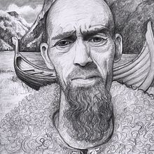 Rick as a Viking. Drawing, Pencil Drawing, and Traditional illustration project by Akiko Takashima - 05.03.2018