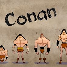 Character design. Conan. Animação, Animação 2D, Artes plásticas, Cinema, Comic, Desenho, Design de personagens e Ilustração digital projeto de Daniel Zapata Viciana - 04.05.2018