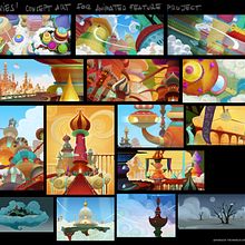 Concept Art proyecto largo animación "Genies". Animation, 2D Animation, 3D Animation, Fine Arts, Sketching, Film, Video, TV, Creativit, Drawing, Set Design, Traditional illustration, Digital Illustration, Stor, and telling project by Pedro Bascon - 05.04.2018