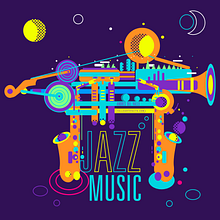 Jazz Music Poster. Creativit, Poster Design, Traditional illustration, Digital Illustration, and Vector Illustration project by Andrés Del Valle - 05.05.2018