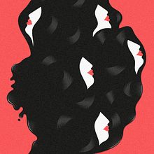 "Stain Girls" ilustración extraída de la colección "Otros Mundos" ©Hugo Giner 2018.. Un progetto di Belle arti, Disegno, Design, Graphic design, Illustrazione tradizionale, Illustrazione digitale e Illustrazione vettoriale di Hugo Giner - 09.05.2018