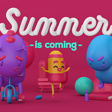 Summer. 3D, Animation, 3D Animation, Character Animation, Art Direction, Character Design, Digital Illustration, 3D Modeling, and Motion Graphics project by Andreé Chujutally Mejía - 05.09.2018