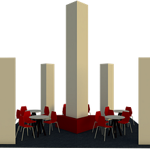 DISEÑO STAND GIA-UNICAJA. SIMED Málaga.. Un progetto di 3D e Interior design di Julia Cortés - 10.09.2017