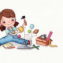 La maqueta del espacio. Un progetto di Illustrazione tradizionale di Lidia Terol - 17.05.2018