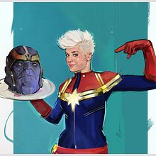 THANOS VS CAPTAIN MARVEL. Character Design, and Comic project by Ismael Alabado - 05.15.2019
