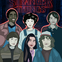 Stranger things Poster for my friend . Drawing, and Digital Illustration project by Gaby Bermudez - 05.06.2018