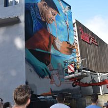 Graffiti para Albaola (Festibal Maritimo de Pasaia). Painting project by Nextor Otaño - 05.17.2018