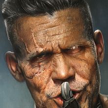 Josh Brolin como Cable en "Deadpool 2". Fine Arts, Film, Comic, Pencil Drawing, Drawing, Art Direction, and Traditional illustration project by Mariano Mattos - 06.01.2018