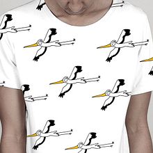 Estampado de cigüeñas.. Design de moda, Ilustração tradicional e Ilustração digital projeto de sara boix - 29.05.2018