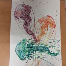 Ilustracion experimental "medusas". Projekt z dziedziny Trad, c i jna ilustracja użytkownika Araceli Salazar Casamayor - 31.05.2018