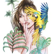 ÚRSULA CORBERÓ by Alba de Armengol. Een project van  Tekening, Tekening met potlood, Portretfotografie, Traditionele illustratie, Schilderij, Aquarelschilderen y Retoucheren van foto's van Alba de Armengol - 03.06.2016