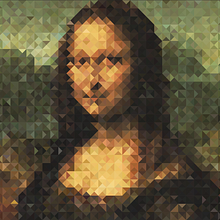 Triangle Love Monalisa "Monatrixel", 5.332 poligons. . Projekt z dziedziny Trad, c, jna ilustracja, Ilustracja c, frowa i Grafika wektorowa użytkownika Sergio Gómez - 04.06.2018