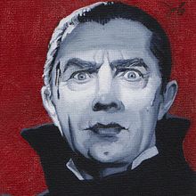 Vampiros en el cine. Fine Arts, Traditional illustration, Painting, Portrait Drawing, Acr, and lic Painting project by Jacob C - 12.25.2017
