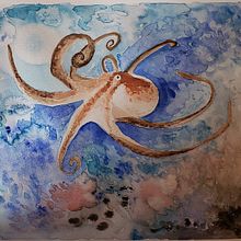 Bichos en la mar Ein Projekt aus dem Bereich Aquarellmalerei von San Dra - 26.12.2019