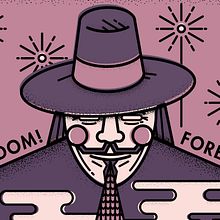 V for Vendetta. Un progetto di Design di poster , Graphic design e Illustrazione tradizionale di Gabry Muñoz - 11.06.2018