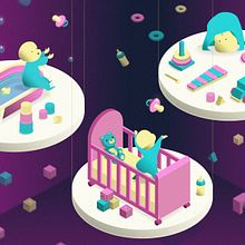 Mundo bebé. Mi Proyecto del curso Ilustración corporativa.. Un progetto di Illustrazione tradizionale, Illustrazione digitale e Illustrazione vettoriale di María Luz Ribeiro - 11.06.2018