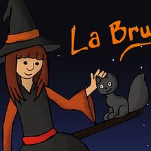 La Brujita y su gato. Un proyecto de Ilustración tradicional de Ximena Corral - 11.06.2018