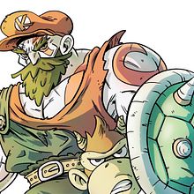 Kratos + Super Mario. Un progetto di Fumetto, Character design e Illustrazione tradizionale di Miguel Martínez Barbero - 11.06.2018