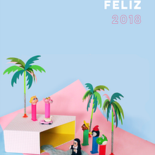 Postal Feliz 2018. Art Direction, Poster Design, Photograph, and Product Photograph project by Isabel García - C. Vallbona - 12.12.2017