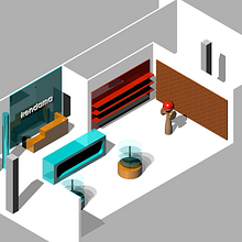 kendama | Diseño de interiores. Un progetto di 3D, Architettura d'interni, Design, Interior design, Design di loghi, Design e creazione di mobili, Design editoriale, Graphic design e Modellazione 3D di Carmen Pérez - 12.06.2018