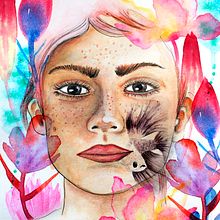 Retrato ilustrado en acuarela. Traditional illustration project by Ana Karen Cortés Montaño - 05.24.2018