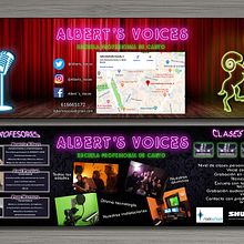 Tríptico Albert's Voices - Escuela de canto. Creativit, Poster Design, Graphic Design, and Advertising project by Alejandro Martínez Muñoz - 02.12.2018
