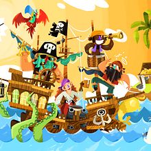 PIRATAS!. Comic, Drawing, To, Design, Character Design, Traditional illustration, Vector Illustration, and Photo Retouching project by Álvaro Garrido Reyes - 08.20.2017