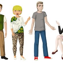 Proyectos: Pinceles y pixeles. En primer lugar personajes para el videojuego serio "Senior games" y segundo para el concurso artgang.. Animação de personagens e Ilustração digital projeto de Ro Peguz - 15.01.2018