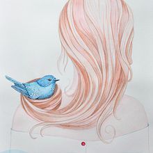 Blue-up. Projekt z dziedziny Trad, c i jna ilustracja użytkownika Elena - 21.06.2018