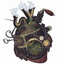 Obsesiones mecánicas. Corazón invencible. Collage.. Un proyecto de Collage, Ilustración tradicional e Ilustración digital de Vanesa Campanón Herrera - 22.06.2018