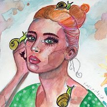 Mi Proyecto del curso: Retrato ilustrado en acuarela. Fine Arts project by Kar Kelevra - 06.25.2018