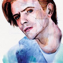 The Man Who Fell To Earth. Drawing, Painting, and Watercolor Painting project by Gabi Bucio - 06.26.2018