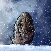 Ilustración Digital - Buey Almizclero. Character Design, Traditional illustration, and Digital Illustration project by Jorge Barroso - 06.26.2018