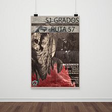 Cartel 51 GRADOS + RUTA 57 - Sala Sirocco. Creativit, Design, and Poster Design project by Ane Manterola Domínguez - 05.19.2018