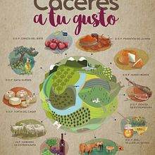 Diseño de Stands para Ferias gastronómicas de la Diputación Provincial de Cáceres. Art Direction, and Traditional illustration project by extremeño - 06.29.2018