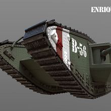 Mark IV tank 1917.(green). . 3D, Architecture, Film, Film, Video, TV, and Concept Art project by enriquepbart - 02.20.2019