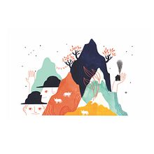 Las ocho montañas. Un progetto di Design editoriale e Illustrazione tradizionale di Manuela Montoya Escobar - 03.07.2018