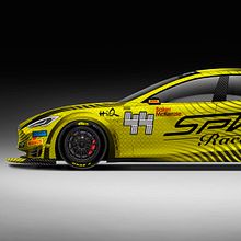 Diseño de coche Tesla Model P100D de Electric GT para SPV Racing.. Br, ing, Identit, Concept Art, Creativit, Art Direction, Automotive Design, Product Design, Graphic Design, Digital Illustration, and Packaging project by ángel luis sánchez - 07.03.2018