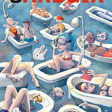 RE-baño portada para revista GARBUIX. Traditional illustration project by davidvina - 07.04.2018