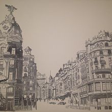 GRAN VÍA (Madrid). Un progetto di Disegno e Pittura ad acquerello di Carla Dev - 17.09.2016