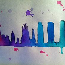 Skylines. Un progetto di Disegno e Pittura ad acquerello di Carla Dev - 09.01.2016
