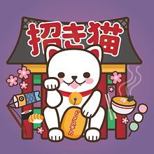 Maneki neko x Domestika. Een project van Ontwerp van personages y Vectorillustratie van literatona - 05.09.2018