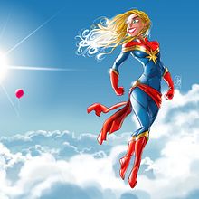 Nada escapa a la Capitán Marvel. Un progetto di Fumetto e Illustrazione digitale di Josep Giró - 20.06.2018
