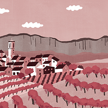 Priorat Rosado. Traditional illustration, and Digital Illustration project by Laura Fernández Arquisola - 07.12.2018
